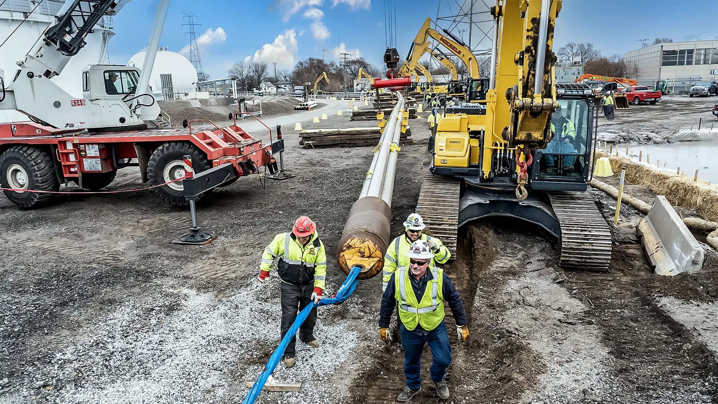 A Michels crew starts an HDD pullback