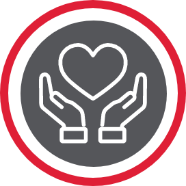 Hands with a heart logo in the middle.