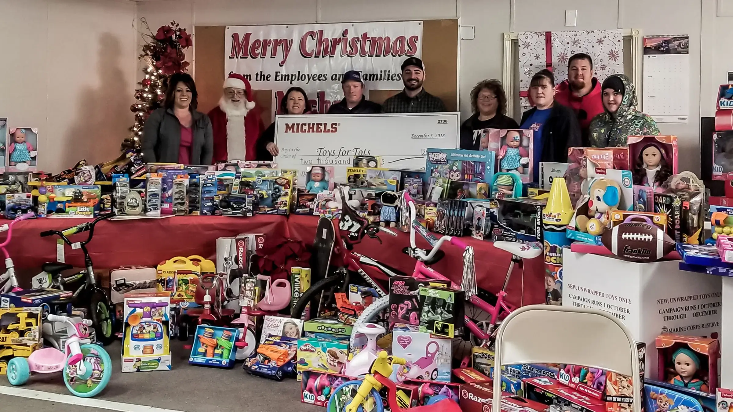 Michels crews spread joy with toys and donation in local communities.