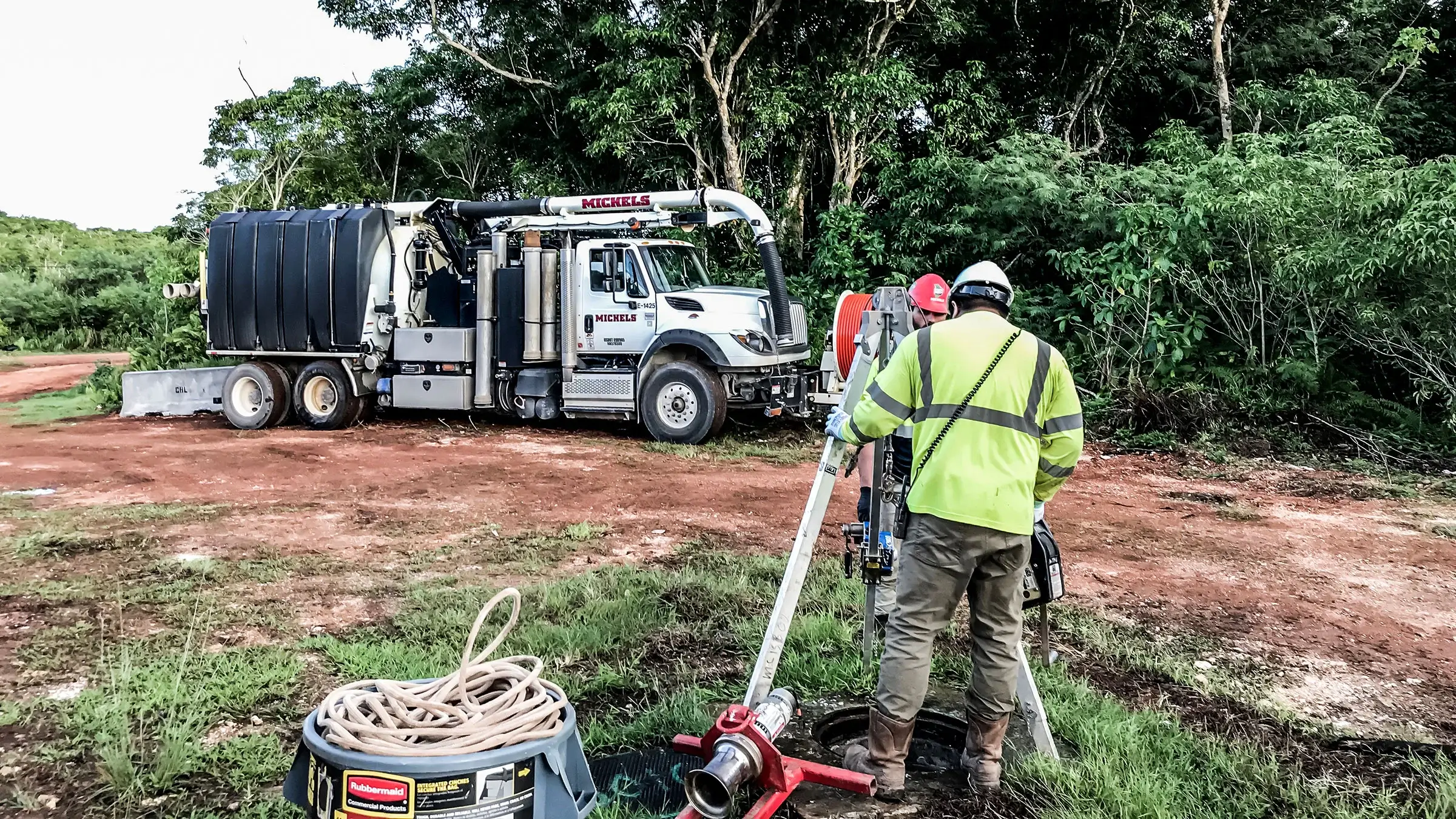 Trenchless crew preps to install cured in place pipe in Guam