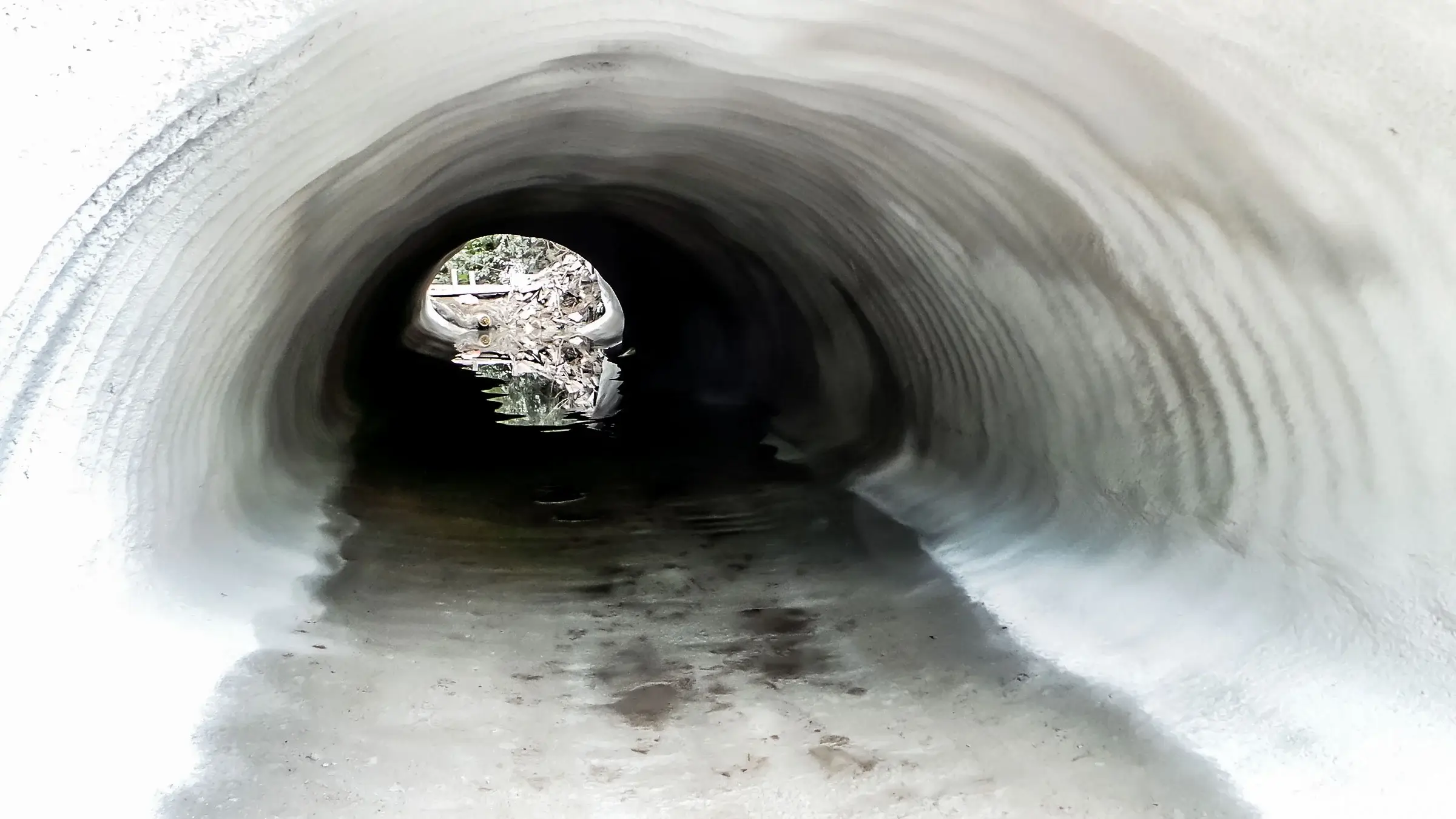 Standstill water in culvert.