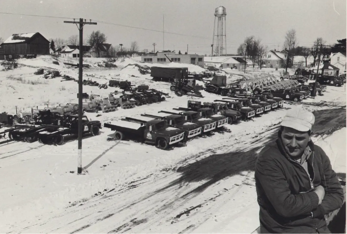 Dale Michels stands outside in the Brownsville Yard on a cold winter day.
