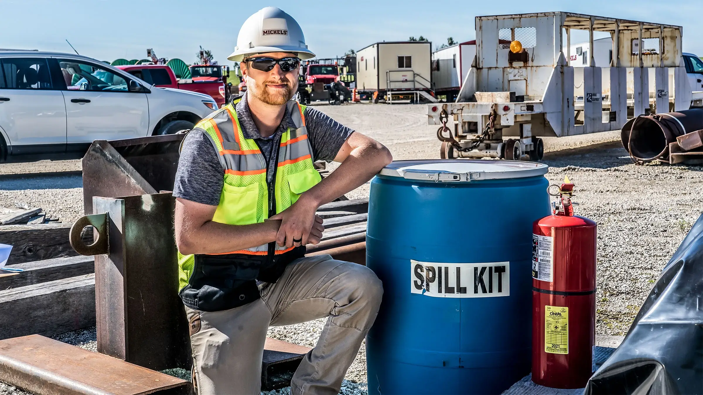 Specialist stands behind spill kit