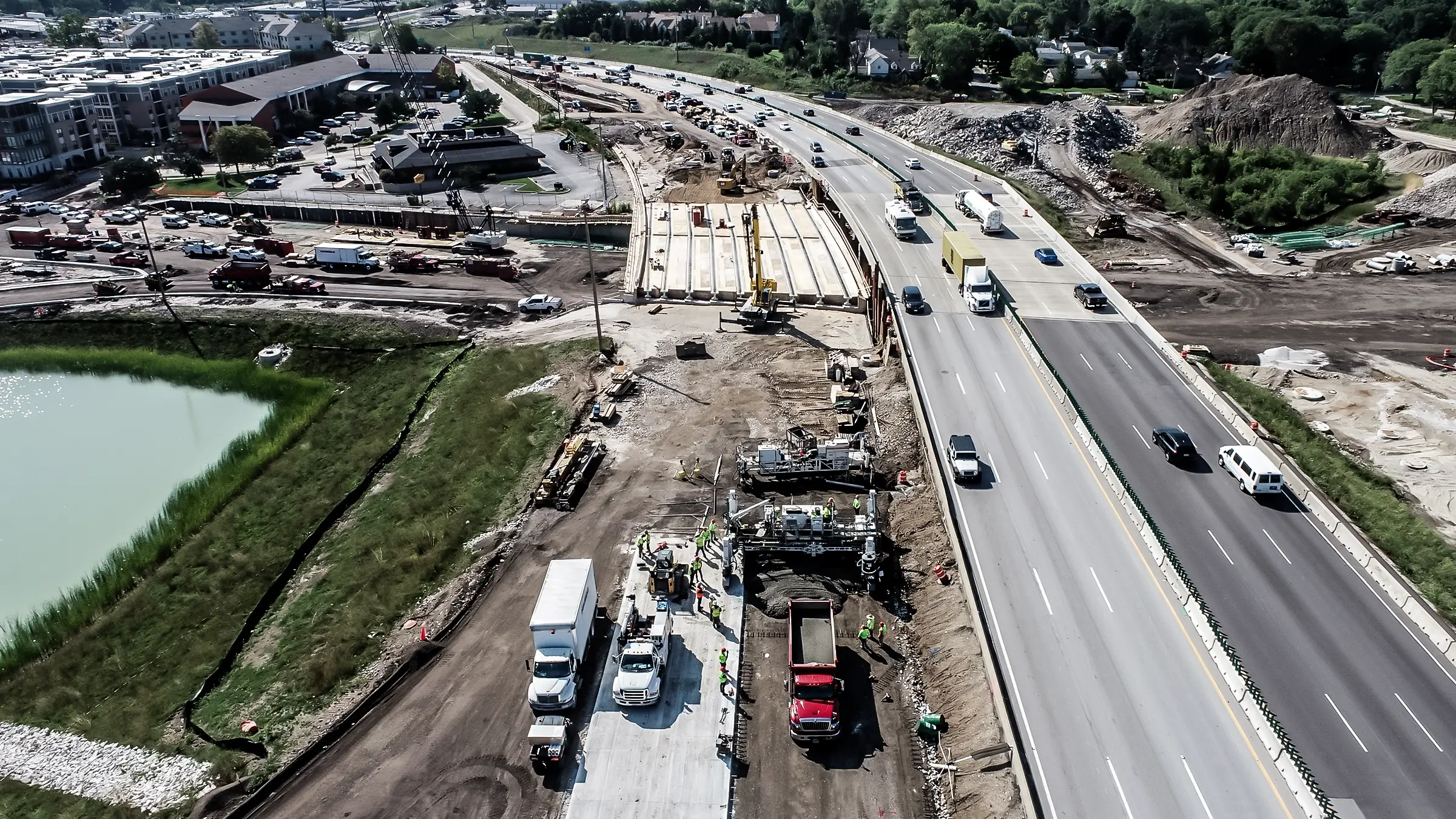 A large portion of US Hwy 41 under construction.