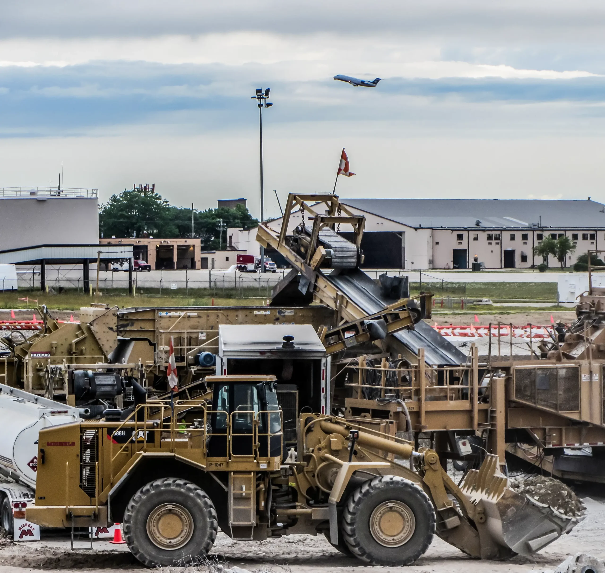 Recycle crushing operation at an airport.