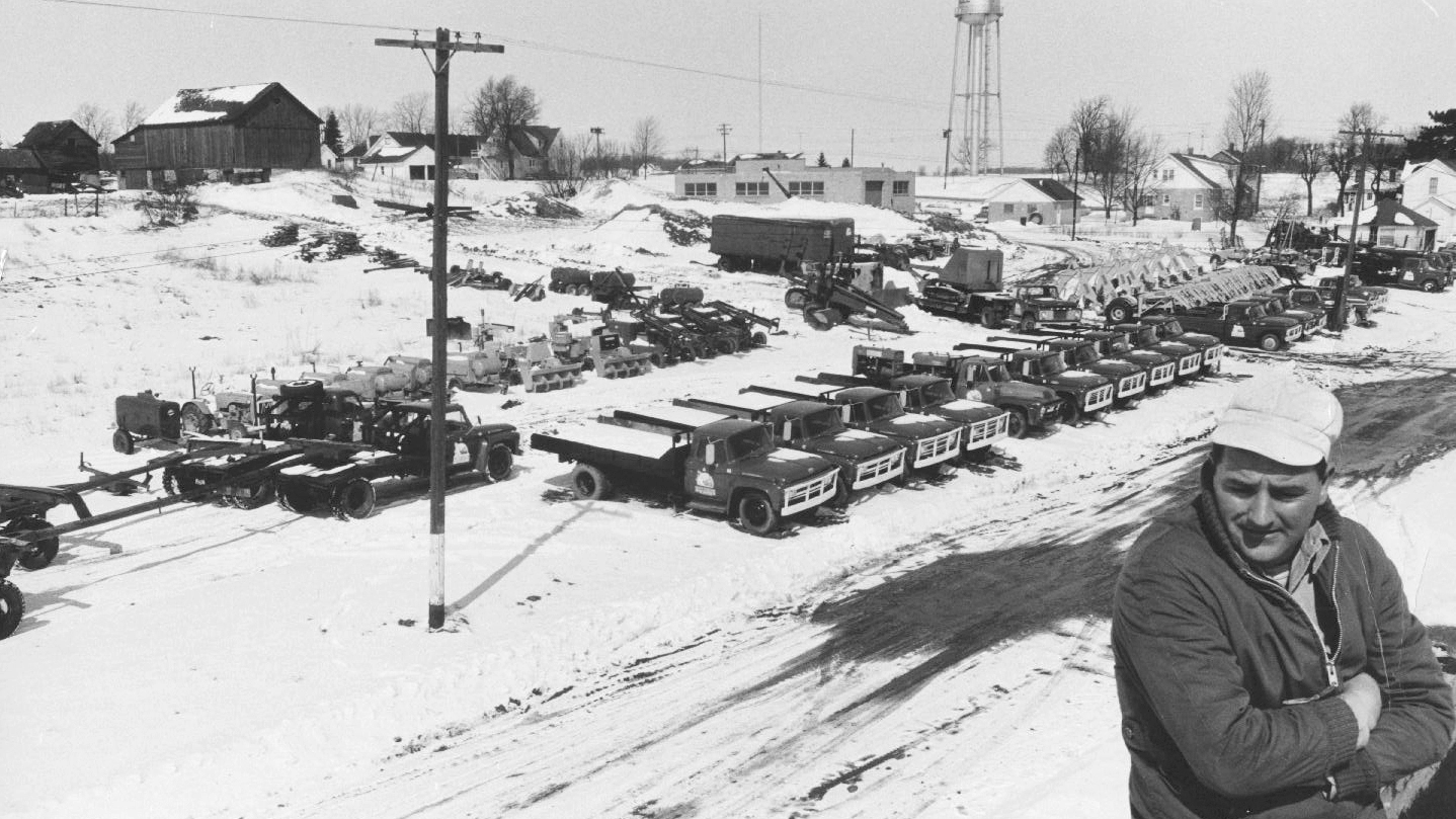 Dale Michels and the yard in the early days of Michels Pipeline